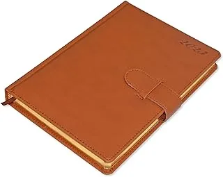 FIS Golden Agenda Diary 2023 (English) Italian PU, 1-Side Padded, Brown - FSDI75EPG23BR