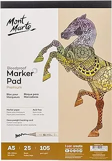 Mont Marte A5 Bleedproof Marker Pad 25 Sheets Set 105 g