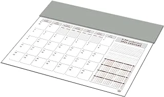 FIS Year Planner 2023 (عربي / إنجليزي) PVC Desk Blotter ، رمادي - FSDK2AE23GY