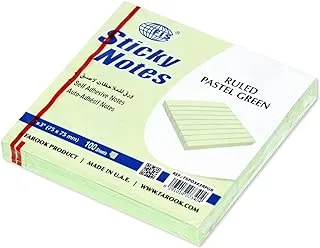 FIS® Sticky Note Pad, 3X3 inches, Pack of 12, Ruled Pastel Green -FSPO3X3RPGR