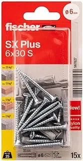 Fischer 4 Way Expansion Plug Sx 6 X 30 S With Screw, Grey, M92917