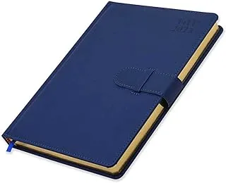 FIS Golden Agenda Diary 2023 (Arabic/English) Italian PU, 1-Side Padded, Blue - FSDI75AEPG23BL