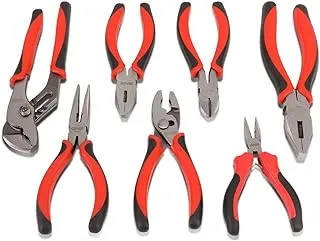 DNA Motoring TOOLS-00060 7 Piece Pliers Set – Durable Jaws Hand Tools w/Milled Teeth, Hot-Riveted Joint