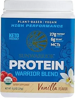 Sunwarrior - Warrior Blend High Performance| Plant-Based | Keto-Friendly |Vegan |Organic Protein Powder Vanilla 375 g