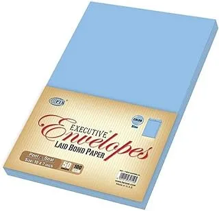 FIS FSEE1033PBBL50 100 GSM Peel and Seal Paper Envelope Set 50-Pieces, 10-Inch x 7-Inch Size, Blue