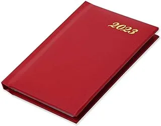 FIS 2023 Pocket Diary English Vinyl 1 Side Padded Week View Red -FSDI12E23RE