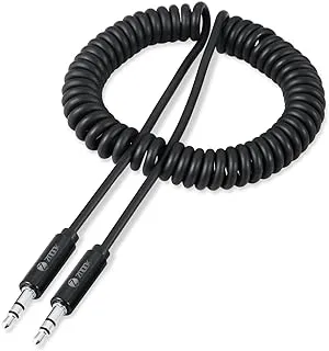 ZF-AUXC - Coiled Aux Cable ith Gold Plated Connectors 1.8m - Black