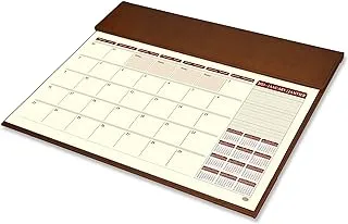 FIS Year Planner 2023 (English/French) Italian PU with Desk Blotter, Brown - FSDKPUBEF23DBR