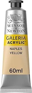 Winsor & Newton Galeria Acrylic Naples Yellow 60ml tube with even consistency, non-fading, high coverage, rich in colour pigments