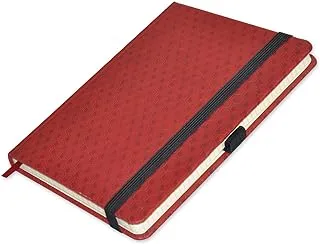 FIS Executive Notebook, Size 13x21CM, 96 Sheets 5MM Square With Elastic PU Window Maroon Design 3 -FSNBEX5M1321MR3