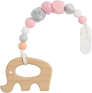 Smiki 6403427 pacifier keychain elephant teething toy