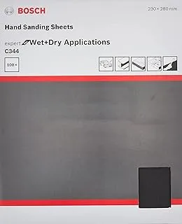 Bosch C344 G800 Wet and Dry Hand Sanding Sheet 100 Pieces Set, 230 mm x 280 Size