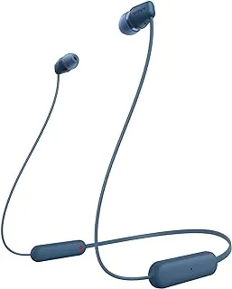 Sony WI-C100 Wireless in-Ear Bluetooth Headphones with Built-in Microphone, Comfortable And Easy To Use Long Battery Life Quick Charging, Blue