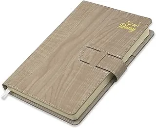 FIS 2023 A5 Diary Arabic English Vinyl Hard Sewn Cover Beige -FSDI80AE23BG