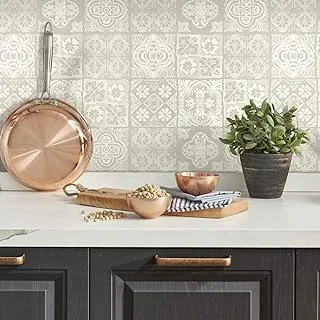 RoomMates RMK11649WP Marrakesh Beige Tile Peel and Stick Wallpaper