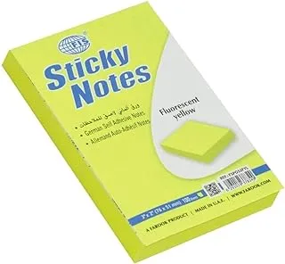 FIS FSPO32FYL Sticky Note Pads, 100 Sheets, 12-Pack, 3-inch x 2-inch Size, Fluorescent Yellow