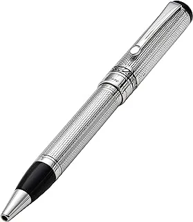 Xezo Tribune Twist Action Ballpoint Pen, Medium Point. Solid Sterling Silver Barrel with Pure Platinum Plated Parts. Handcrafted, Limited Edition of 300, Serialized