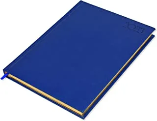 FIS Executive Diary 2023 (English) 1-Side Padded with Gilding, Blue - FSDI88EPG23BL