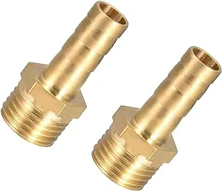 OTOTEC 2 Pcs 1/4inch/6mm Brass Barbed Hose Fitting Coupler Connector with 1/4 Inch Male BSP Thread Pipe for Air Water Fuel Oil Gas