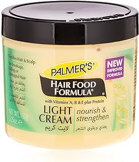 Palmer's Hair Food Formula Light Cream-Vitamin A,B,E Plus Protein-Nourishes and Stregnthens Skin-Fortifies hair & Scalp-For Breakage Falling Or Damaged Hair-No Paraben,Sulphate,Dyes,Mineral Oil-150g