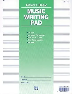 10 Stave Music Writing Pad: Loose Pages (3-Hole Punched for Ring Binders)