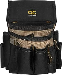 Custom Leathercraft CLC Black/Tan 10 pocket Electrician's Tool Pouch, 1505