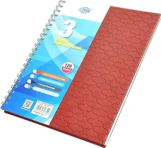 كتاب جامعي بغطاء حلزوني من البولي يوريثين الإيطالي FIS FSUBPU3SMRD1 يحتوي على 120 ورقة و 3 موضوعات ، مقاس 8.5 × 11 بوصة ، أحمر
