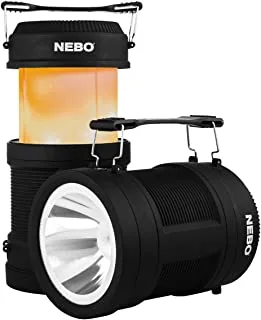 Nebo Big Poppy rechargeable lantern flashlight: 300 lumen lantern, 120 lumen spot light, flickering flame mode, built-in power bank - 6908