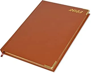 دفتر يوميات تنفيذي ذهبي من اف اي اس 2023 (إنجليزي) بني - FSDI88EG23BR