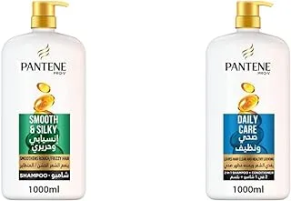 Pantene Pro-V Smooth & Silky Shampoo 1Litre & Pro-V Daily Care Shampoo 1Litre