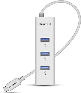 Honeywell Momentum Type C to 4xUSB 3.0 Hub, Super-Fast Transmission Speed 5GBPS, Max Current 900mA per Port, Universally Compatible with All Type C- MacBook, Laptop, PC, Printer, Mobiles, Keyboard