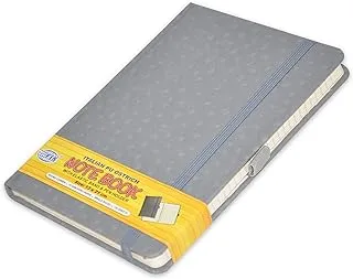 FIS Executive Notebook, Size 13x21CM, Single Line 120 Sheets Italian PU Ostrich Grey -FSNBEX13X21GY