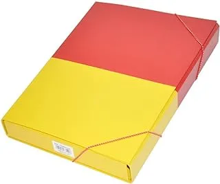 FIS FSBD1222 PP Document Bag with Elastic Band, 210 mm x 330 Size, Red/Yellow