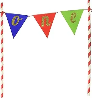 Creative Converting 1st Birthday One Pennant Cake Topper, Multicolour