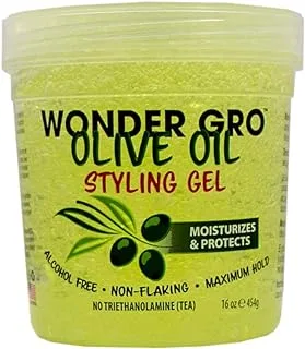 Wonder Gro Olive Oil Hair Styling, 16 fl oz - Non-Flaking & Alcohol-Free - Moisturizes, Protects