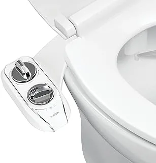 Luxe Bidet NEO 185 Plus - Next-Generation Bidet Toilet Seat Attachment with Innovative EZ-Lift Hinges, Dual Nozzles, and 360° Self-Cleaning Mode (Chrome)