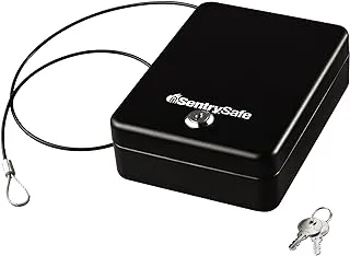 SentrySafe P005K Small Safe, Lock Box with Key Lock for Office or Dorm, Ex: 2.6 in. H x 5.9 in. W x 8.0 in. D