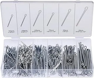 NEIKO 50454A Cotter Pin Assortment | 555 Piece Zinc Plated Premium Quality Steel Split Fastener Clips Straight Hairpins Holds Pins or Castle Nuts in Place