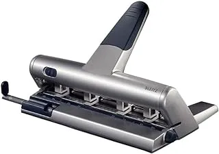 Leitz 51140184 Adjustable Multi Hole Punch, Silver