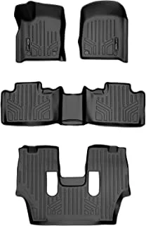 SMARTLINER Custom Fit Floor Mats 3 Row Liner Set Black for 2016-2019 Dodge Durango with 2nd Row Bucket Seats