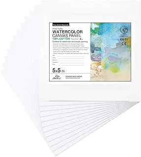 5X5 Inch/12 Pack Watercolor Painting Canvas Panels - Triple Primed Cotton Canvas Boards For Watercolor Painting