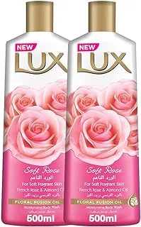 Lux Perfumed Body Wash Soft Rose, 500 ml (pack of 2), White