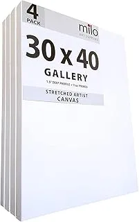 Pro Stretched Artist Canvas, 30x40 inches, Pack of 4, 1.5 inch Gallery Profile