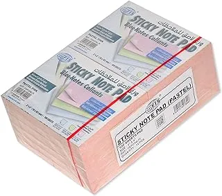 FIS®Sticky Note Pad, 3X4 inches, Pack of 12, Pastel Pink 100 Sheets -FSPO34LPI