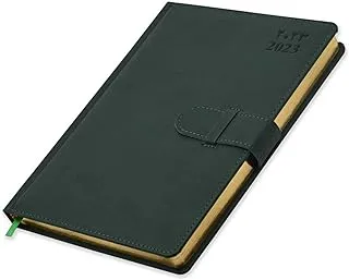 FIS Golden Agenda Diary 2023 (Arabic/English) Italian PU, 1-Side Padded, Gree - FSDI75AEPG23GR