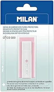 MILAN Blister Pack 1 Rubber with Case Office 320 Pink, Edition +