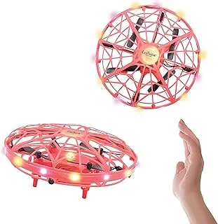 Lexibook Crosslander UFO First Rechargeable Light Drone with Gesture Control for Children, up to 5 km/h, Motion Sensor, Altitude Hold, Light Effects, Indoor or Outdoor, Red, UFO01