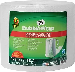 Duck Brand Bubble Wrap Roll, Original Bubble Cushioning, 12