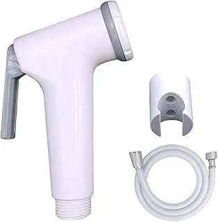 Saqoclean Alsaqer Toilet Shattaf Set Plastic Handheld Bidet Sprayer with Adjustable Water Pressure Control, Wash Shattaf Toilet Spray, Bathroom Sprayer with Complete Accessories