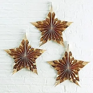 Ginger Ray Gold Metallic Star Shaped Hanging Fan Decoration